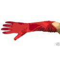 Červené saténové prstové rukavičky