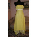 Dlouhé žluté šifonové šaty