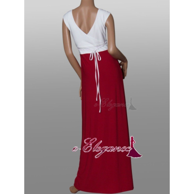 Červeno bílé dlouhé šaty Ever Pretty