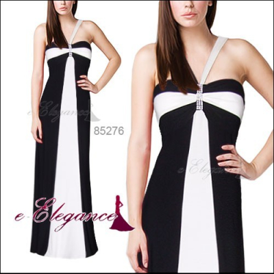 Černo bílé společenské šaty Ever Pretty