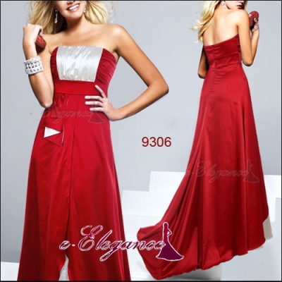 Ever Pretty Dlouhé červené společenské šaty s vlečkou