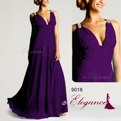 Dlouhé fialové společenské šaty Ever Pretty