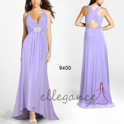 Ever Pretty Fialkové šaty s vlečkou