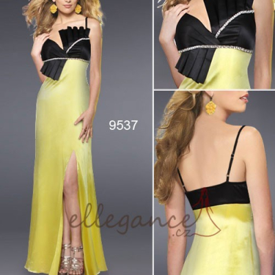 Žluto černé společenské šaty Ever Pretty