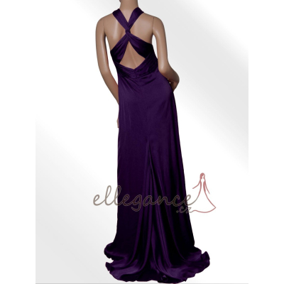 Ever Pretty Fialové šaty s vlečkou