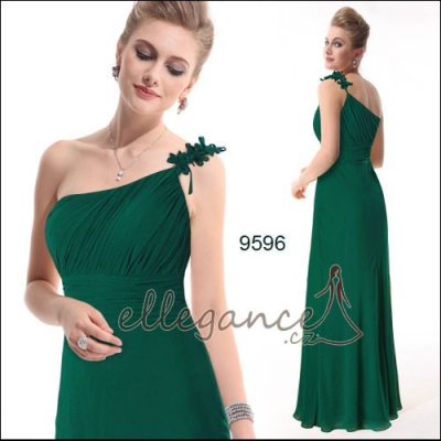 Dlouhé zelené společenské šaty