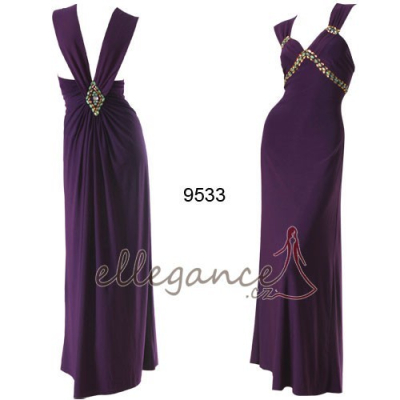 Dlouhé  fialové společenské šaty Ever Pretty