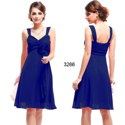 Šifonové modré koktejlové šaty Ever Pretty