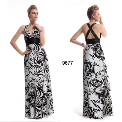 Černo bílé společenské šaty