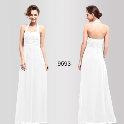 Dlouhé bílé společenské šaty