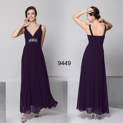 Fialové společenské šaty