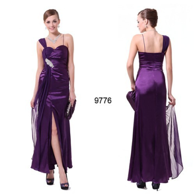 Fialové dlouhé společenské šaty