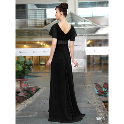 Ever Pretty Dlouhé černé šaty s rukávky