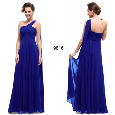 Modré dlouhé společenské šaty Ever Pretty