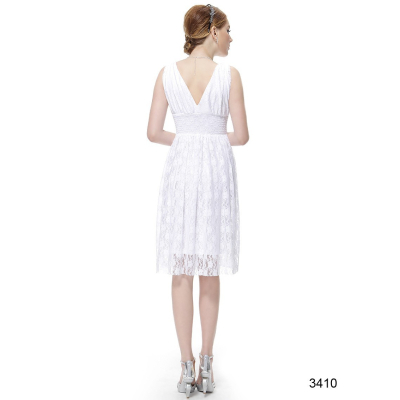 Bílé krajkové koktejlové šaty Ever Pretty