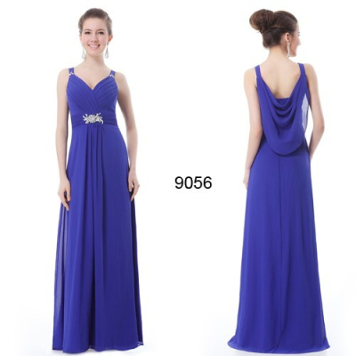 Modré šifonové společenské šaty Ever Pretty