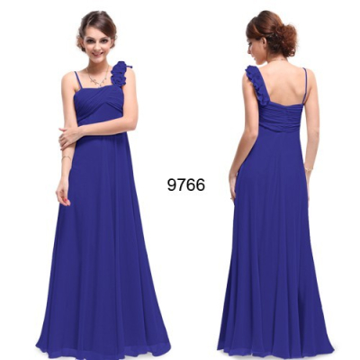 Modré dlouhé společenské šaty Ever Pretty