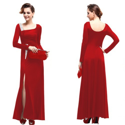 Dlouhé červené společenské šaty Ever Pretty