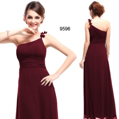 Dlouhé vínové společenské šaty Ever Pretty