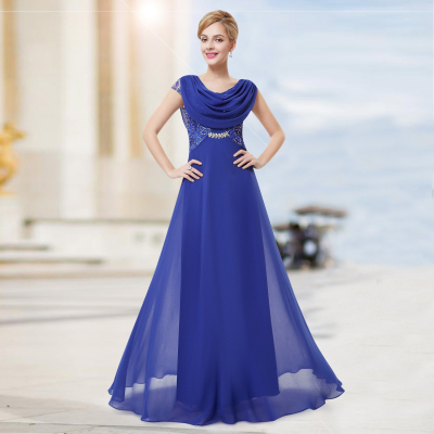 Dlouhé modré večerní šaty Ever Pretty