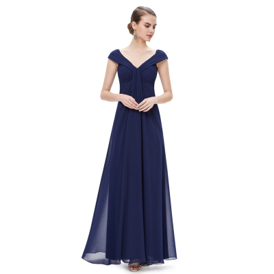 Dlouhé tmavě modré společenské šaty Ever Pretty