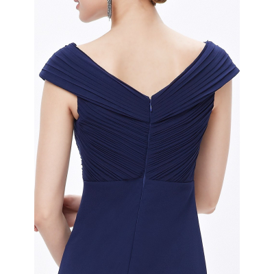 Dlouhé tmavě modré společenské šaty Ever Pretty