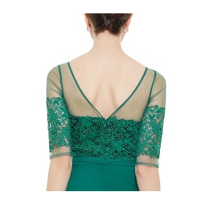 Ever Pretty Dlouhé zelené šaty s krátkými rukávy