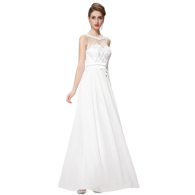 Ever Pretty Dlouhé bílé šaty s krajkou